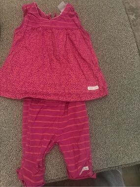 naartjie Pink Floral Tank and Striped Leggings Set